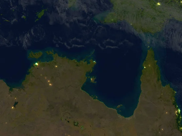 Norte de Australia por la noche en el planeta Tierra — Foto de Stock