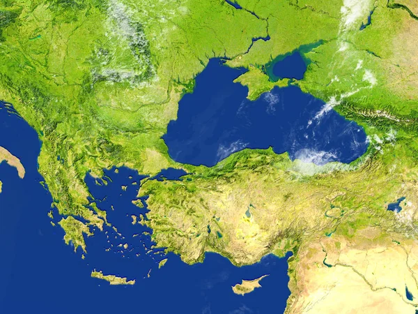 Τουρκία και Μαύρη Θάλασσα περιοχή στον πλανήτη γη — Φωτογραφία Αρχείου