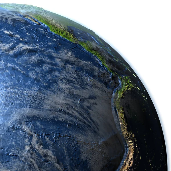 Östlicher Pazifik auf der Erde - sichtbarer Meeresboden — Stockfoto