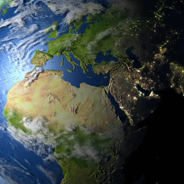 EMEA region on planet Earth — Stock Photo, Image