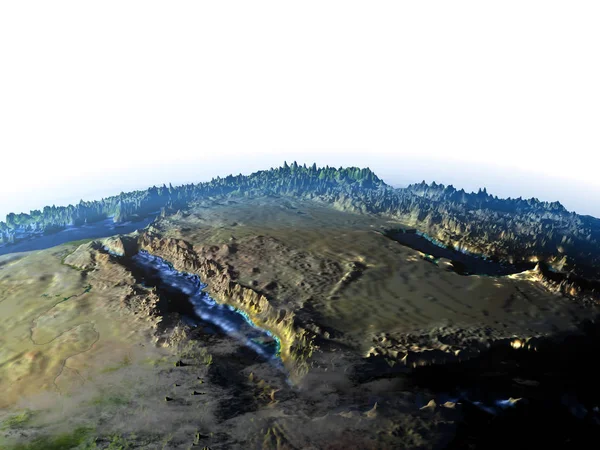 Péninsule arabe sur Terre - fond visible de l'océan — Photo