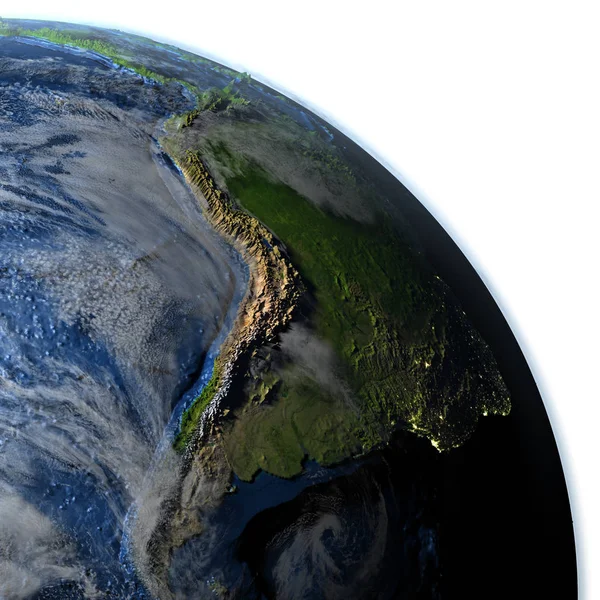 Sudamérica en la Tierra - fondo visible del océano —  Fotos de Stock