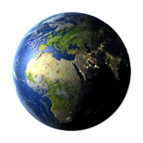 Region EMEA na zemi izolované na bílém — Stock fotografie
