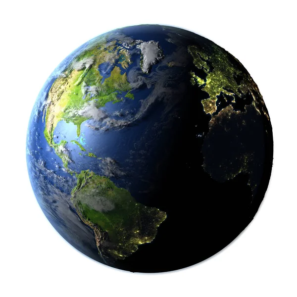 Northern Hemisphere on Earth isolated on white — Stock Photo, Image