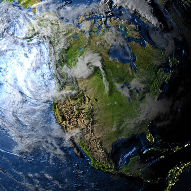 Kuzey Amerika dünya - görünür okyanus tabanı üzerinde