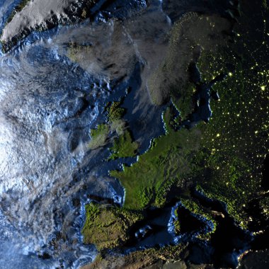 Avrupa Earth - görünür okyanus tabanı üzerinde