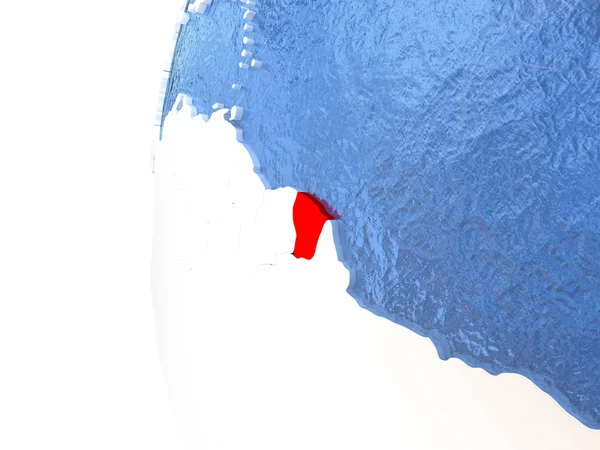 Французская Гвиана на глобусе — стоковое фото