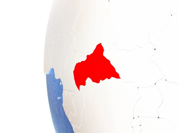 Central Africa on globe — Stock Photo, Image