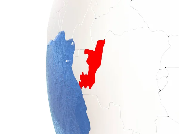 Congo on globe — Stock Photo, Image