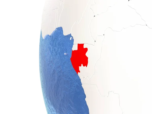 Gabon op wereldbol — Stockfoto