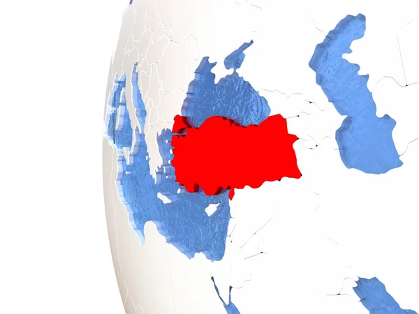 Turkey on globe — Stock Photo, Image