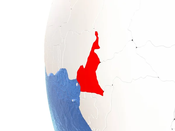 Kamerun auf dem Globus — Stockfoto