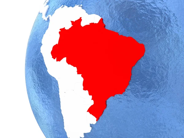 Brazil on globe — Stock Photo, Image