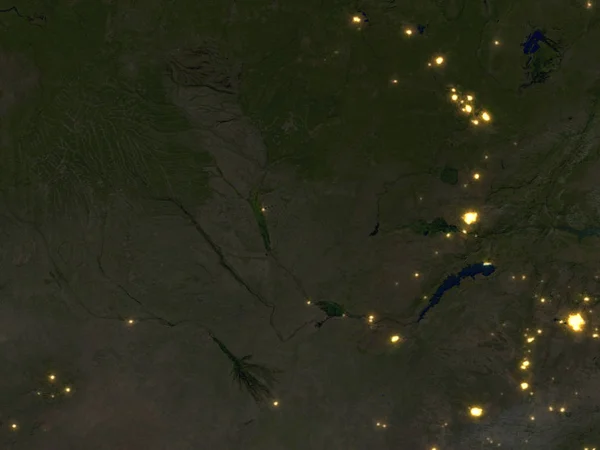 Okawango delta bei Nacht auf dem Planeten Erde — Stockfoto