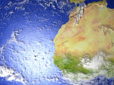 Batı Afrika Dünya gerçekçi bir model üzerinde