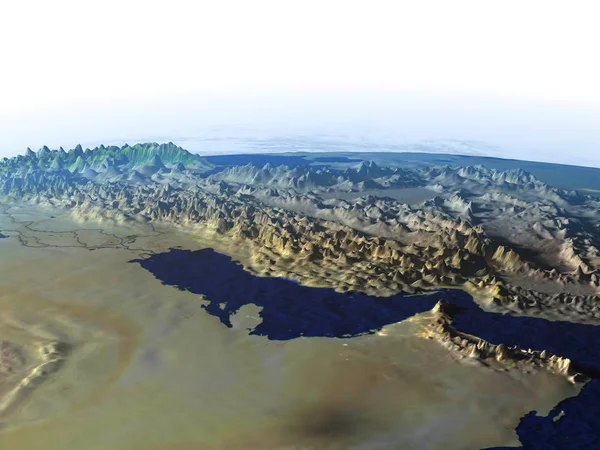 Perzische Golf op realistische model van aarde — Stockfoto