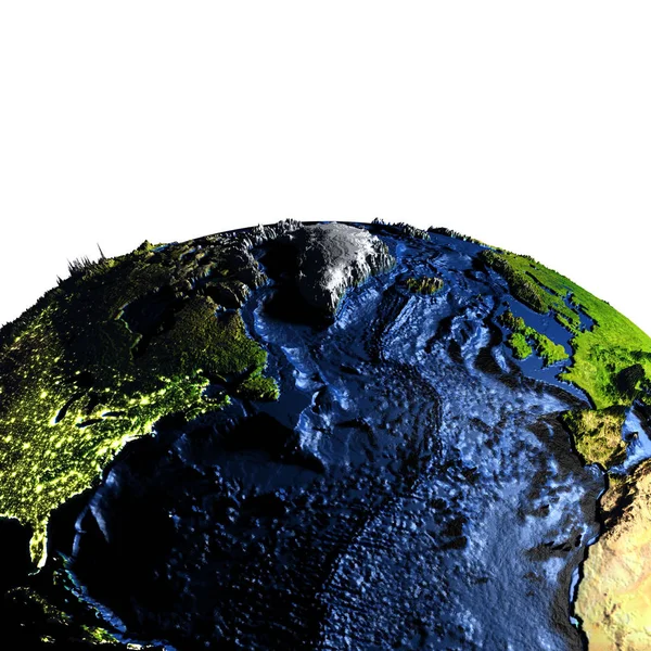在地球上有夸张山北大西洋 — 图库照片