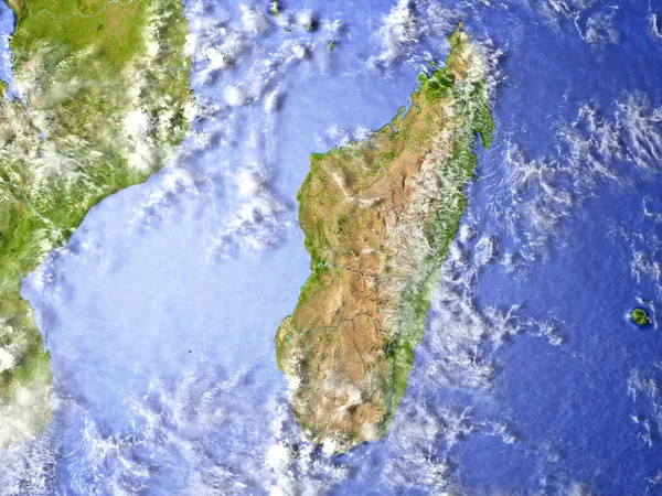 Madagascar on realistic model of Earth — Stock Photo, Image