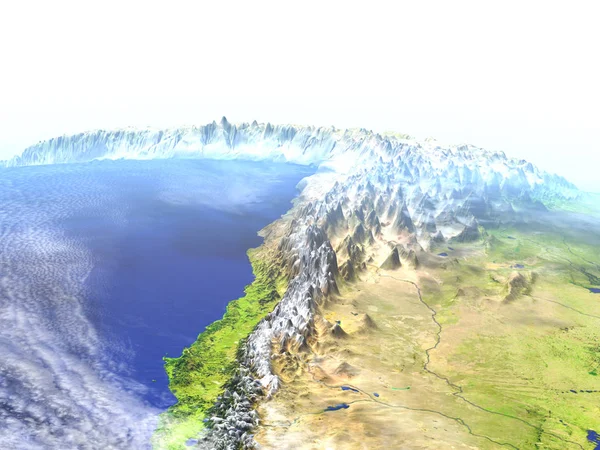 Altiplano nelle Ande sul modello realistico della Terra — Foto Stock