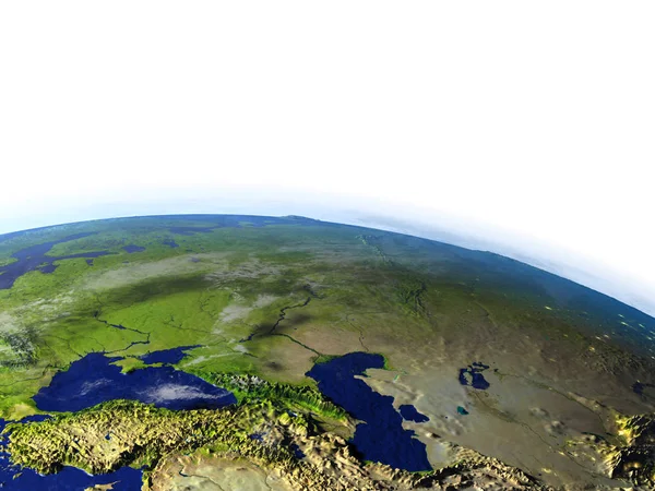 Западная Азия на реалистичной модели Земли — стоковое фото