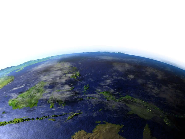 Papua on realistic model of Earth — Stock Photo, Image