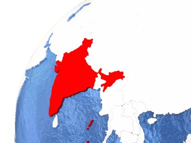 Hindistan mavi okyanuslar ile metalik dünya üzerinde