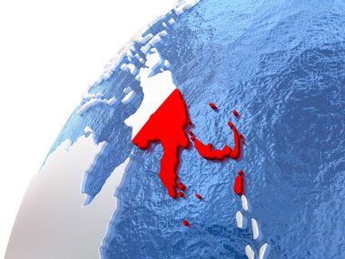 Papua Yeni Gine mavi okyanuslar ile metalik dünya üzerinde