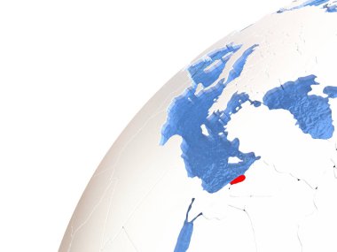 Lübnan mavi okyanuslar ile metalik dünya üzerinde