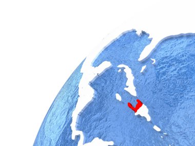 Haiti mavi okyanuslar ile metalik dünya üzerinde