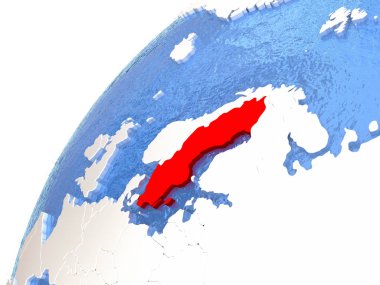 İsveç mavi okyanuslar ile metalik dünya üzerinde