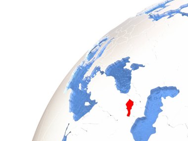 Metalik küre mavi okyanuslar ile Ermenistan