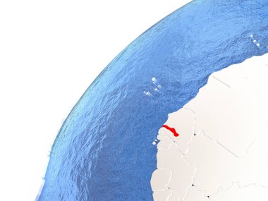 Gambiya mavi okyanuslar ile metalik dünya üzerinde