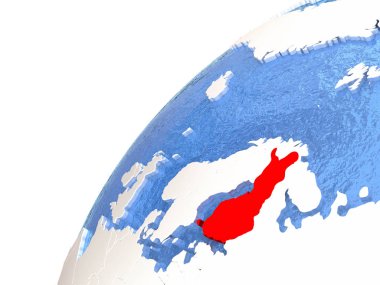 Finlandiya mavi okyanuslar ile metalik dünya üzerinde