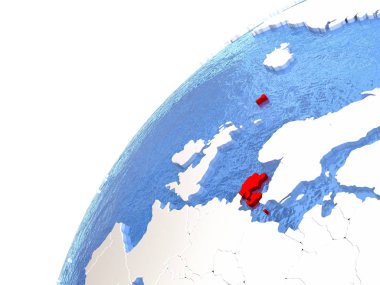 Danimarka mavi okyanuslar ile metalik dünya üzerinde