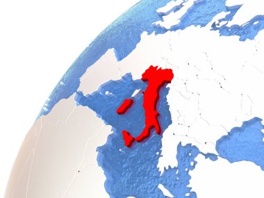 İtalya mavi okyanuslar ile metalik dünya üzerinde