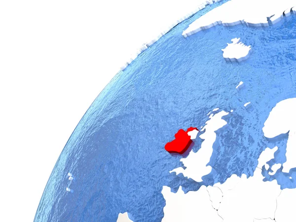 İrlanda'da mavi okyanuslar ile metalik Küre