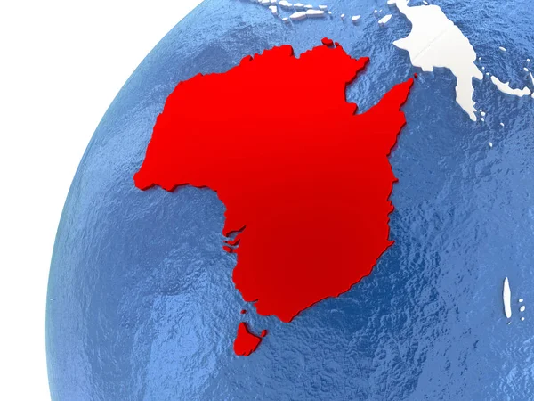 Australie sur globe métallique avec océans bleus — Photo