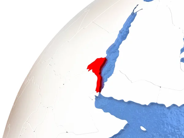 Érythrée sur globe métallique avec océans bleus — Photo