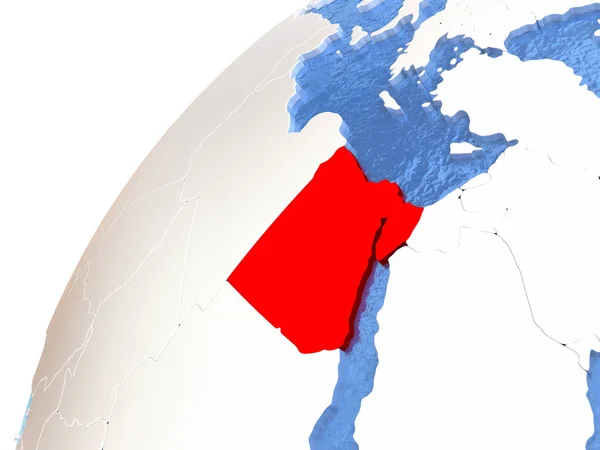 Egito em globo metálico com oceanos azuis — Fotografia de Stock