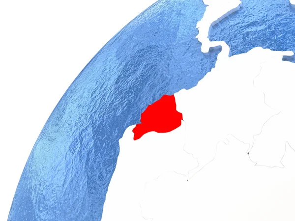 Ekwador na metalowe glob z oceanów niebieski — Zdjęcie stockowe