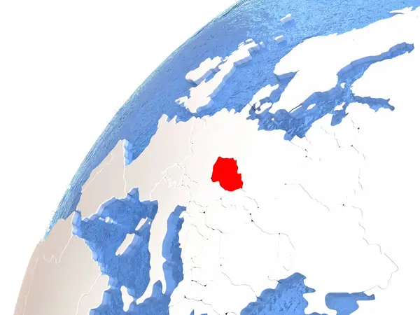 Чешская Республика на металлическом земном шаре с голубыми океанами — стоковое фото