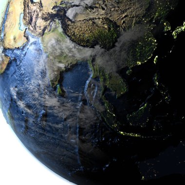 Güneydoğu Asya yeryüzünde - görünür okyanus tabanı