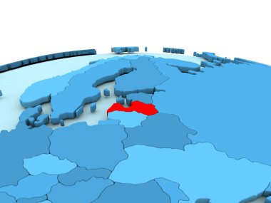 Letonya mavi dünya üzerinde