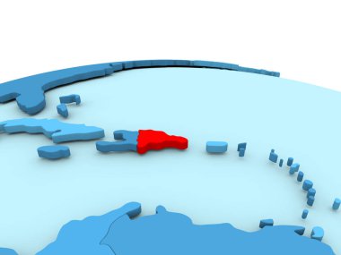 Dominik Cumhuriyeti mavi dünya üzerinde