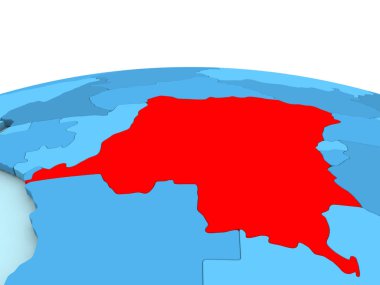 Demokratik Kongo Cumhuriyeti mavi dünya üzerinde