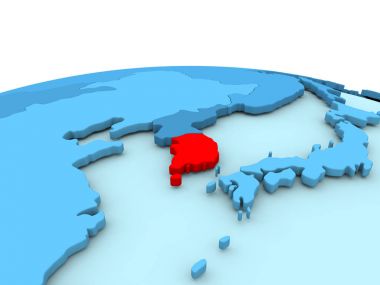 Güney Kore mavi dünya üzerinde