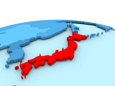 Mavi küre üzerinde Japonya