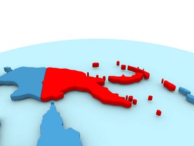 Papua Yeni Gine mavi dünya üzerinde