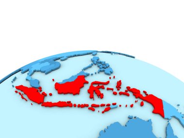 Endonezya mavi küre üzerinde