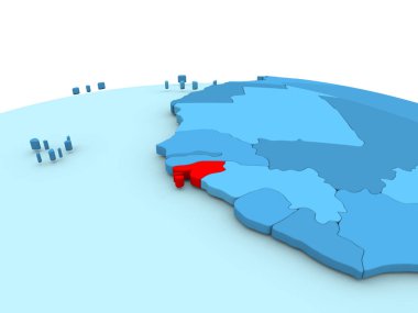 Gine-Bissau mavi dünya üzerinde